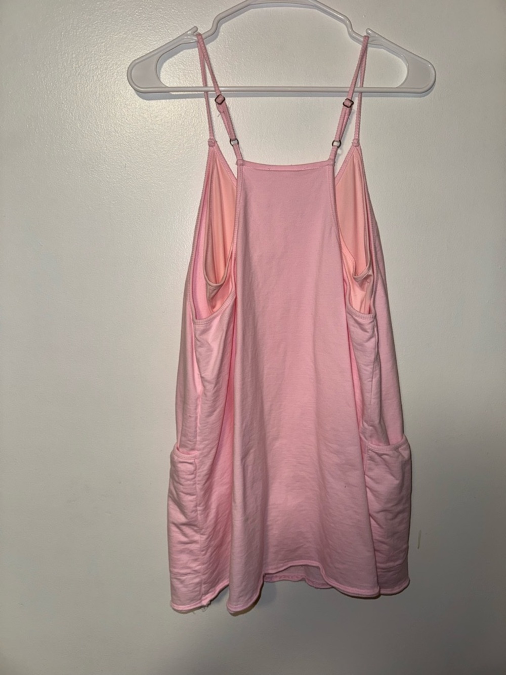 Listicle Pink Romper Dress Built-In Shorts Mini Cami Pockets Medium - Picture 2 of 6